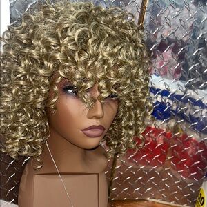 Curly  ash Blonde Wig for Women